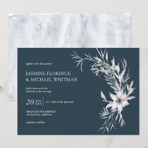 rustige stencil botanics elegant bruiloft kaart