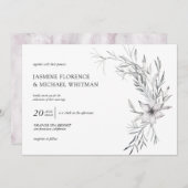 rustige stencil botanics elegant bruiloft kaart (Voorkant / Achterkant)