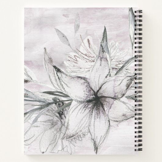 rustige stencil botanische monogram notitieboek (Achterkant)