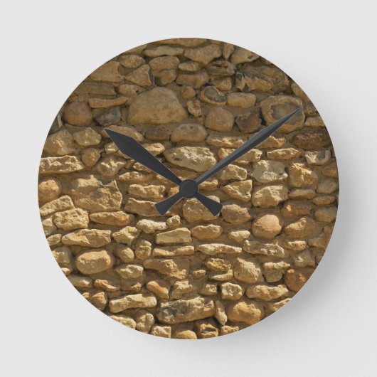 Rustige stenen muur ronde klok (Voorkant)