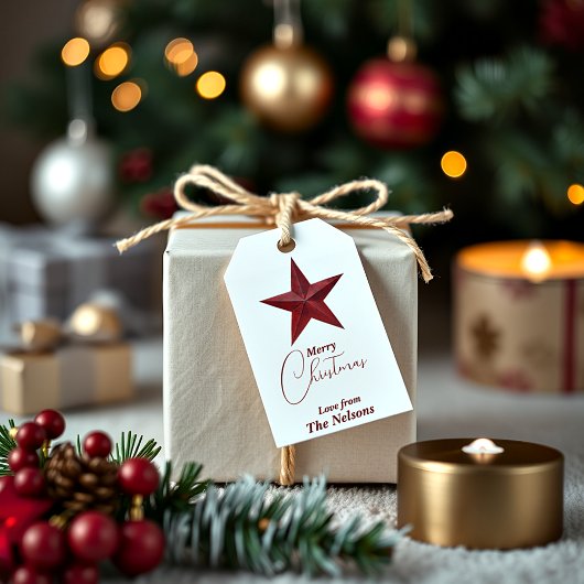Rustige ster Vrolijk kerstfeest gepersonaliseerd Cadeaulabel