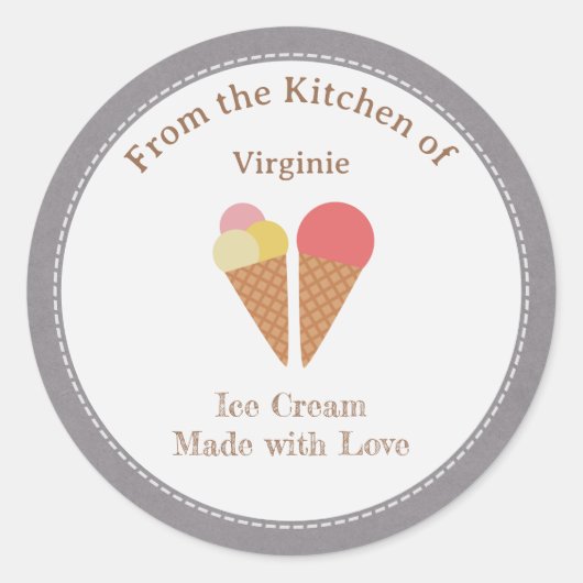 Rustige Sticker met IJskeukenlabel (Voorkant)