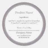 Rustige Sticker op de lijst met ingrediënten op pr (Voorkant)