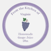 Rustige Sticker op het etiket van druivensap (Voorkant)