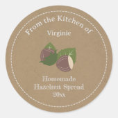 Rustige Sticker op het etiket van hazelnoten voor (Voorkant)