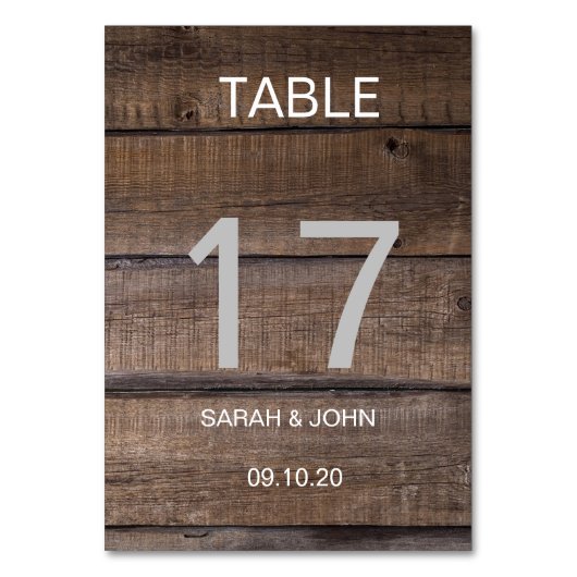 Rustige stijl Aangepaste Kaart tabelnummer (Achterkant)