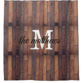 Rustige stijl Farmhouse Monogram Familienaam Naam Douchegordijn (Voorkant)