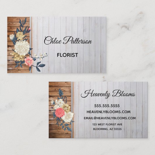 Rustige stijl Floral Visitekaartje (Voorkant / Achterkant)