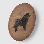 Rustige stijl rand Collie Silhouette Grote Klok (Hoek)