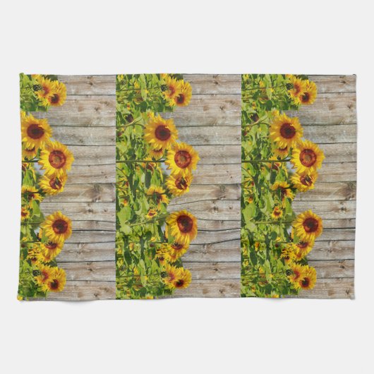 Rustige stijl Zonnebloem Keukenhanddoek (Horizontaal)