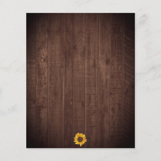 Rustige Stippen met zonnebloem Hout Weddenschap (Achterkant)