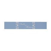 Rustige Stof Blauw Beige Bruiloft Uitnodigingen Wikkel (Vlak)