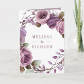 Rustige Stof Purple Bloemencode met QR Code Trouwk (Voorkant)