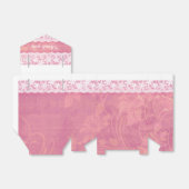 Rustige, stoffige roze witte kant bedankt cadeaudo bedankdoosjes (Uitgevouwen)