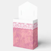 Rustige, stoffige roze witte kant bedankt cadeaudo bedankdoosjes (Geopend)