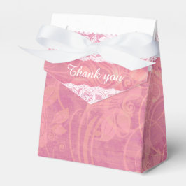 Rustige, stoffige roze witte kant bedankt cadeaudo bedankdoosjes