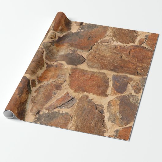 Rustige Stone Wall Structure Geology Warm Glow Cadeaupapier (Uitgerold)