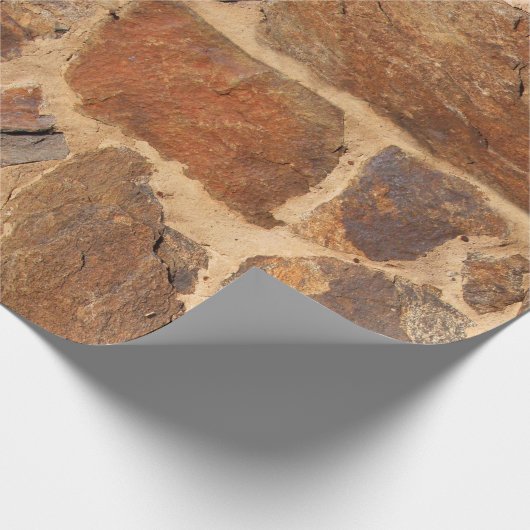 Rustige Stone Wall Structure Geology Warm Glow Cadeaupapier (Hoek)