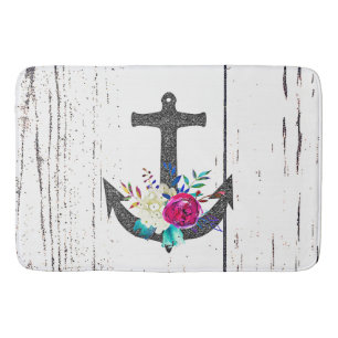Rustige strand Anchor & Bold Floral Summer Nautica Badmat