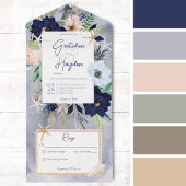 Rustige strand Blauw Nautisch Geen diner All In One Uitnodiging