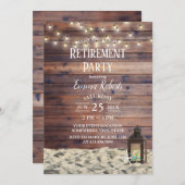 Rustige strand Lantern & Starfish Retirement Party Kaart (Voorkant / Achterkant)