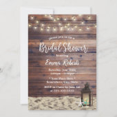 Rustige strand Lantern & Starfish Vrijgezellenfees Kaart (Voorkant)