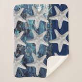 Rustige strand marine Blue Starfish Blanket Sherpa Deken (Voorkant)
