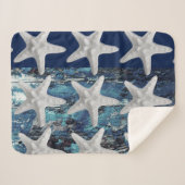 Rustige strand marine Blue Starfish Blanket Sherpa Deken (Voorkant (horizontaal))