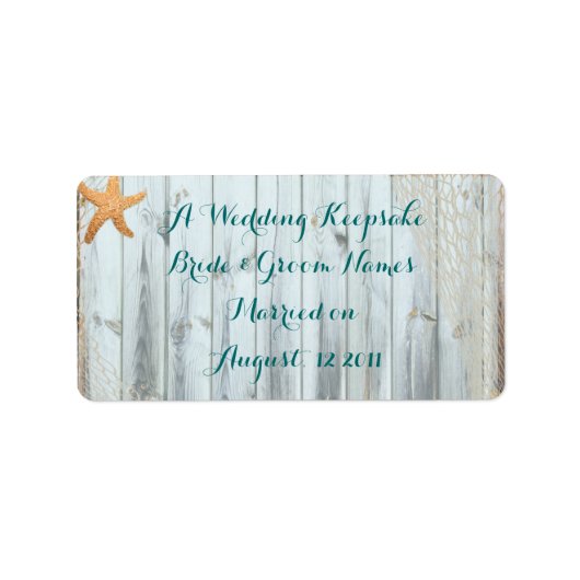 Rustige strand - staarvis bruiloft voor lip balm b etiket (Voorkant)