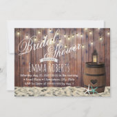 Rustige strand Starfish & Lantern Vrijgezellenfees Kaart (Voorkant)