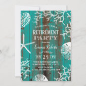 Rustige strand Starfish & Seashells Blauwgroen pen Kaart (Voorkant)