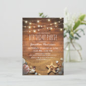 Rustige strand Tropische Nautical Birthday Party Kaart (Staand voorkant)