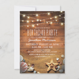 Rustige strand Tropische Nautical Birthday Party Kaart