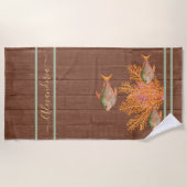 Rustige strand tropische vissenkuil groen koraalro strandlaken (Voorkant)