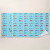 Rustige strand tropische vissenkuil groen koraalro strandlaken (Voorkant)