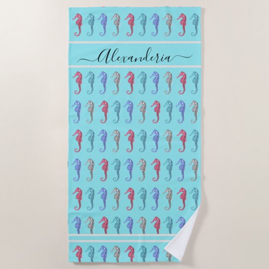 Rustige strand tropische vissenkuil groen koraalro strandlaken (Voorkant)