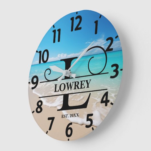 Rustige strandfront L Monogram Grote Klok (Hoek)