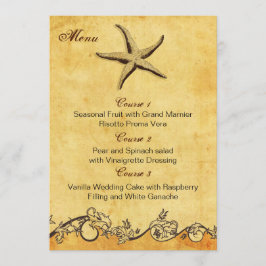 rustige strandstrandtrouwmenkkaarten menu