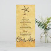 rustige strandstrandtrouwmenkkaarten menu (Staand voorkant)