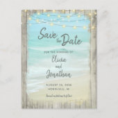 Rustige straten van het Beach Ocean Wedding String Aankondigingskaart (Voorkant)