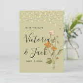 Rustige string licht trendy Floral, sla de data op Kaart (Staand voorkant)