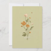 Rustige string licht trendy Floral, sla de data op Kaart (Achterkant)