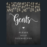 Rustige String Lights, Chalkboard, Gents Washroom Poster<br><div class="desc">Robuust Boerderij,  Genten,  Jongens,  help jezelf,  Poster van de Waskamer Toilet,  de Lichten van het Koord,  Chalkboard</div>