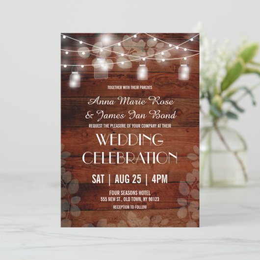 Rustige String Lights Eucalyptus Weddenschappen Kaart (Staand voorkant)