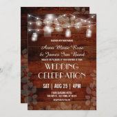 Rustige String Lights Eucalyptus Weddenschappen Kaart (Voorkant / Achterkant)