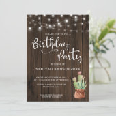 Rustige String Lights Succulent elk jaar Kaart (Staand voorkant)