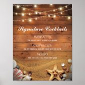 Rustige stuurstaarten Handtekening cocktaillijst Poster (Voorkant)