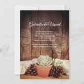 Rustige Succulents Barn Wood Wedding Save the Date Kaart (Voorkant)