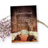 Rustige Succulents Barn Wood Wedding Save the Date Kaart