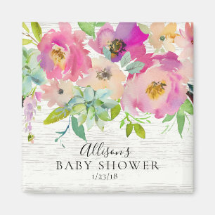 Rustige Succulents Floral Shower Favor Magnet